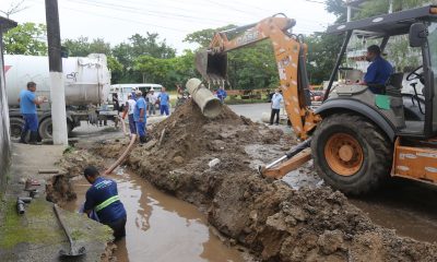 Sistema de drenagem não suportava as fortes chuvas, gerando bolsões de água | Hygor Abreu/PMG